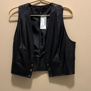 Papaya Black Women's Leather Vest